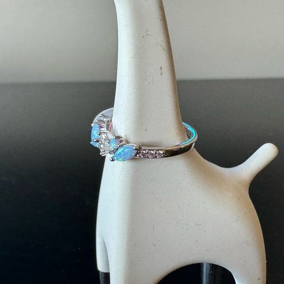 BP Sterling Band with Light Blue Fire Opal (RBP 5710) - Picture 11 of 12